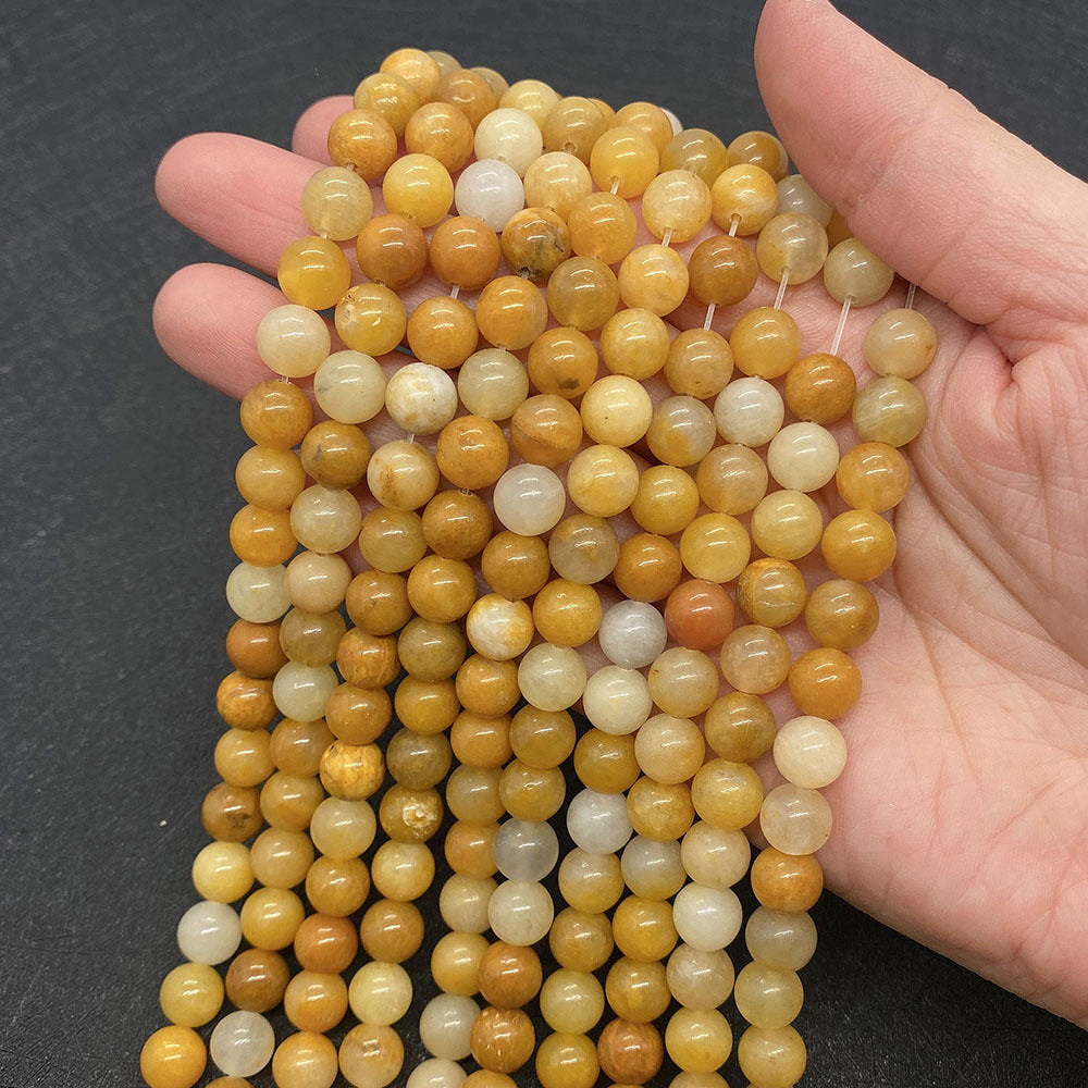 Mix Yellow Jade Beads 6mm 8mm 10mm 15''
