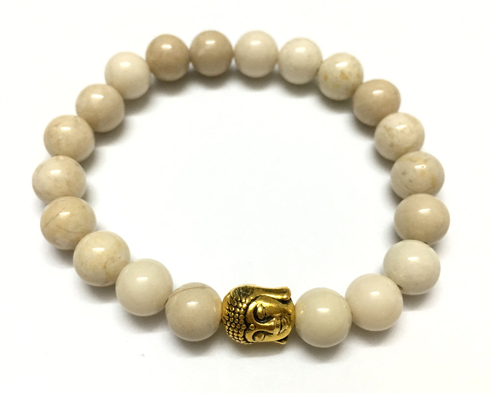 Stone Beads Bracelet 8mm 7''