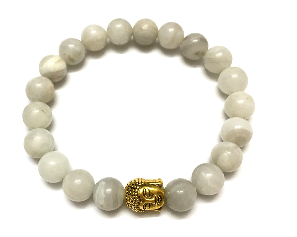 Stone Beads Bracelet 8mm 7''