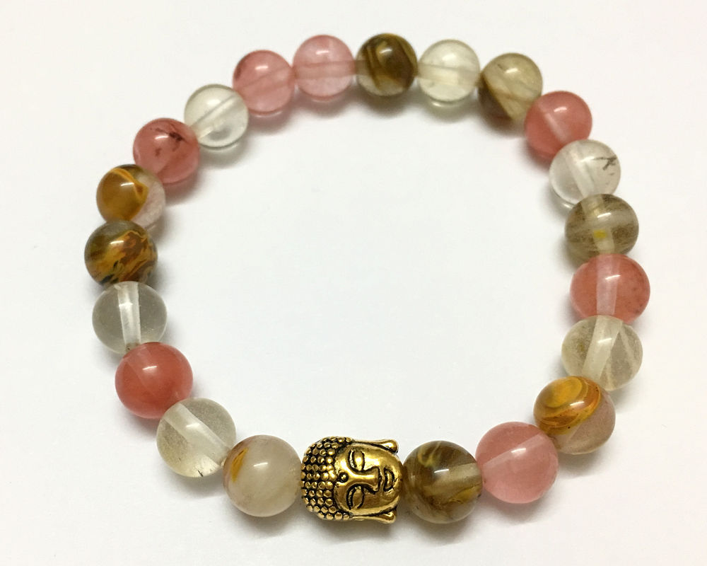 Stone Beads Bracelet 8mm 7''