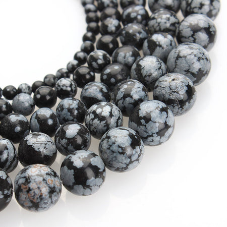 Snowflake Obsidian Beads 4mm 6mm 8mm 10mm 12mm 15''