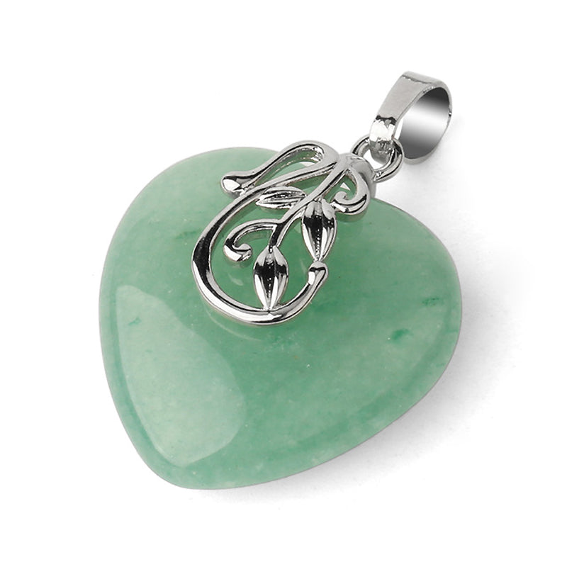 Quartz Pendant Necklace Heart Pendant Necklace Jewelry 18''