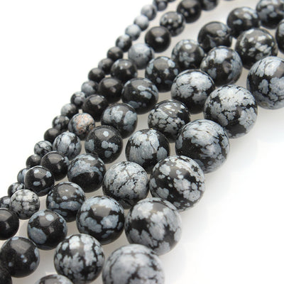 Snowflake Obsidian Beads 4mm 6mm 8mm 10mm 12mm 15''