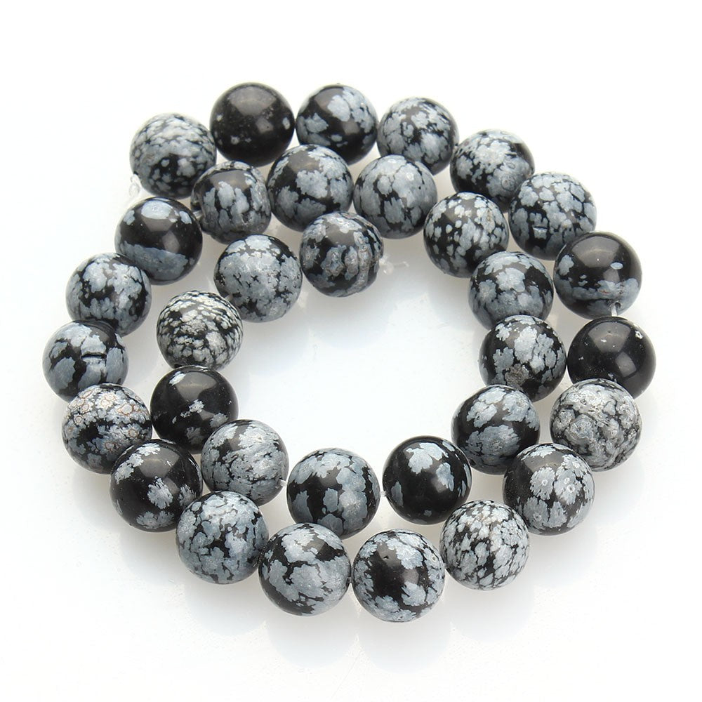 Snowflake Obsidian Beads 4mm 6mm 8mm 10mm 12mm 15''