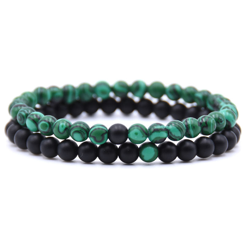 Matte Onyx Bracelets 2pcs 6mm 7.5''