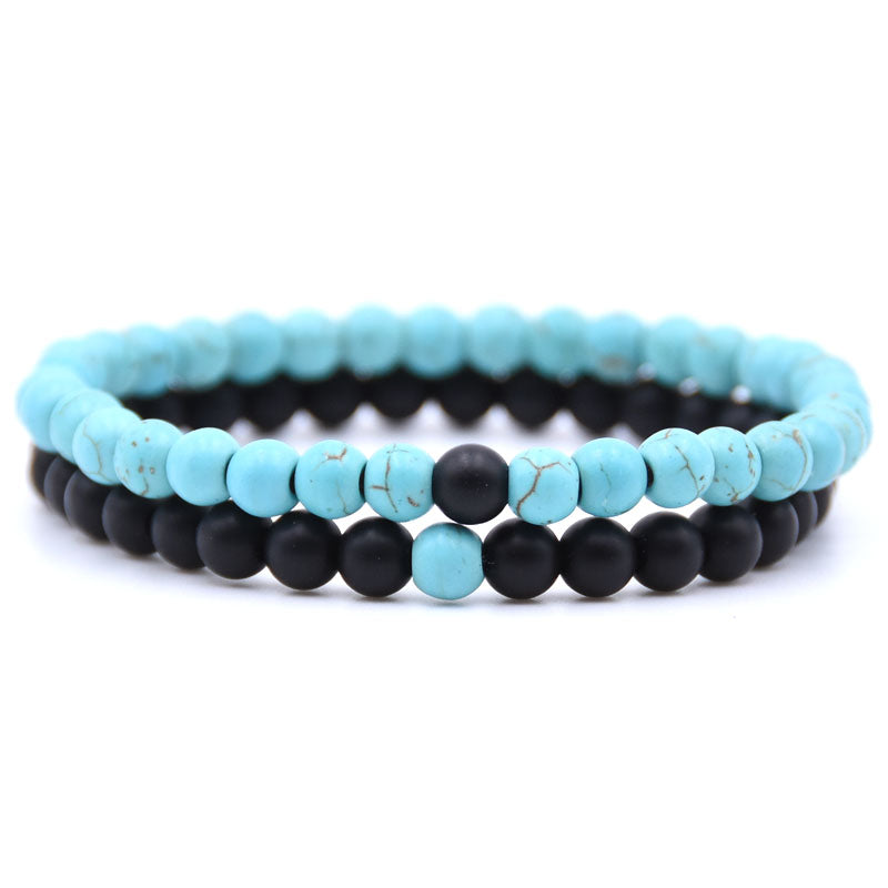 Matte Onyx Bracelets 2pcs 6mm 7.5''