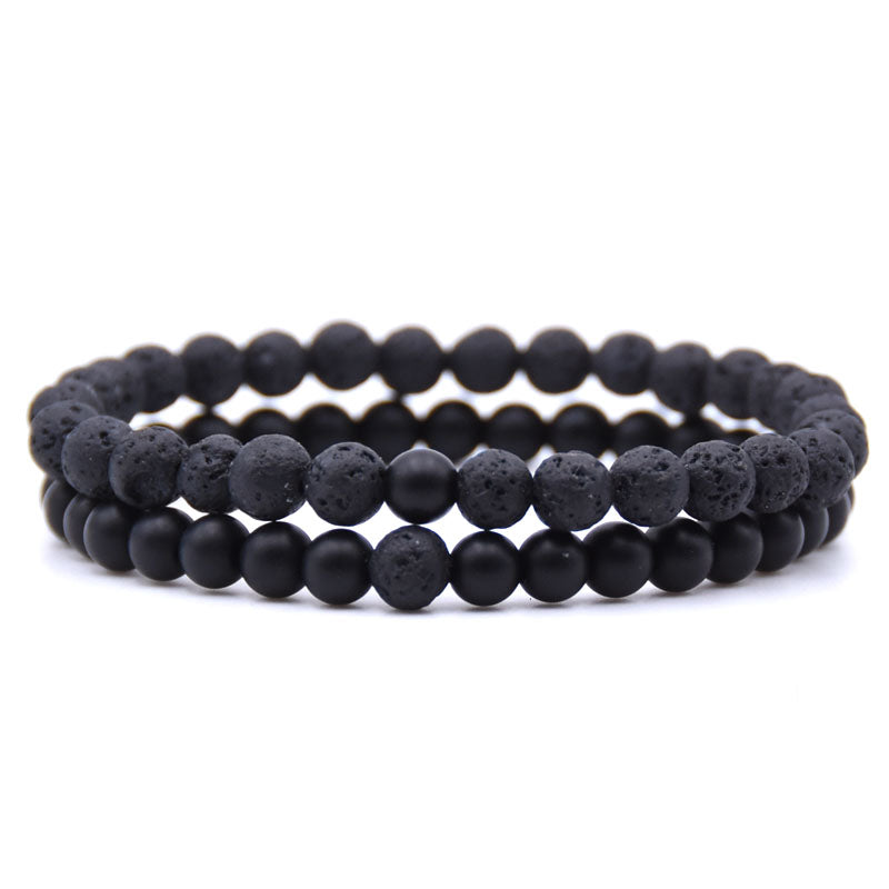 Matte Onyx Bracelets 2pcs 6mm 7.5''