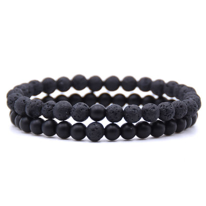 Matte Onyx Bracelets 2pcs 6mm 7.5''