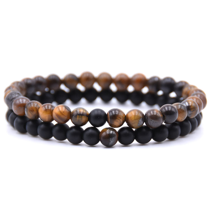 Matte Onyx Bracelets 2pcs 6mm 7.5''