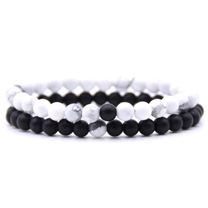 Matte Onyx Bracelets 2pcs 6mm 7.5''