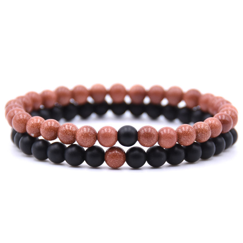 Matte Onyx Bracelets 2pcs 6mm 7.5''