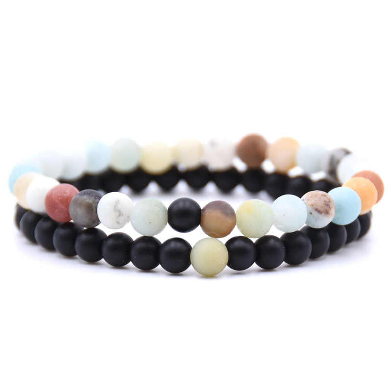 Matte Onyx Bracelets 2pcs 6mm 7.5''