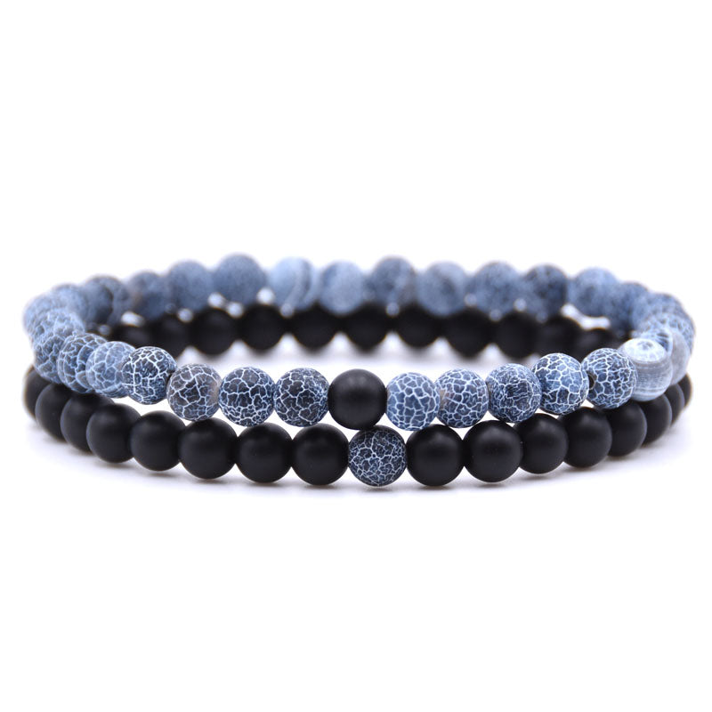 Matte Onyx Bracelets 2pcs 6mm 7.5''