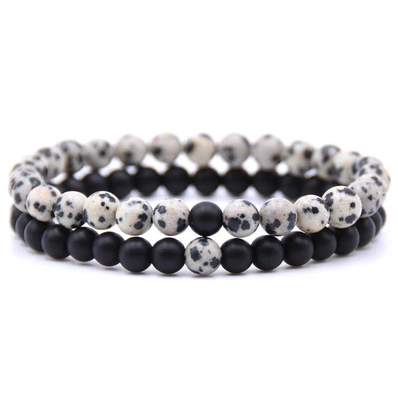 Matte Onyx Bracelets 2pcs 6mm 7.5''