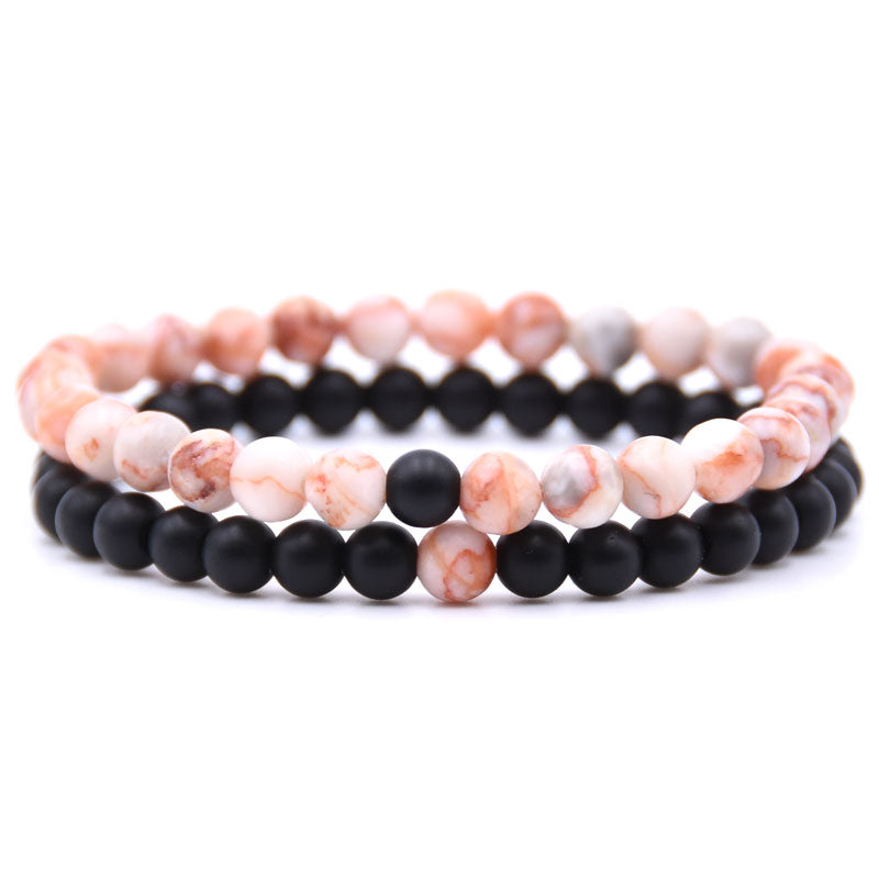 Matte Onyx Bracelets 2pcs 6mm 7.5''