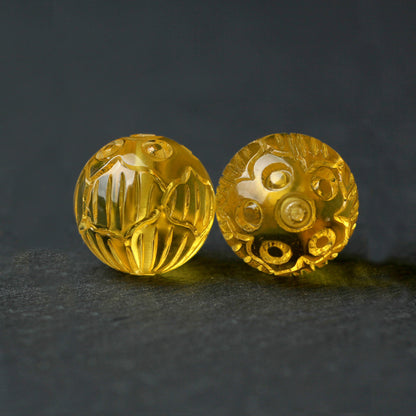 Amber Carved Beads Natural Amber Beads 8mm 10mm 1pc
