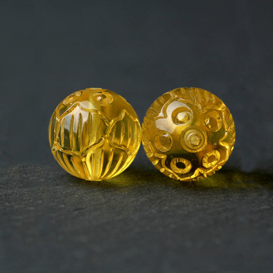 Amber Carved Beads Natural Amber Beads 8mm 10mm 1pc