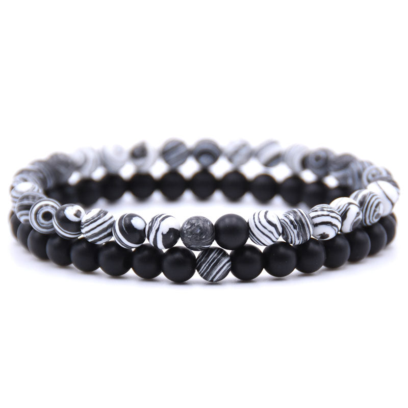 Matte Onyx Bracelets 2pcs 6mm 7.5''