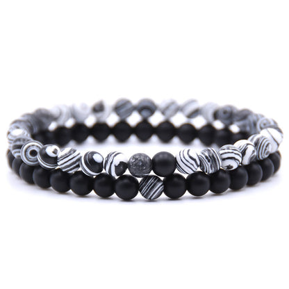 Matte Onyx Bracelets 2pcs 6mm 7.5''