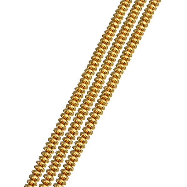 3x6mm Black, Silver, Gold, Rose Gold Hematite Rondelle Beads15''