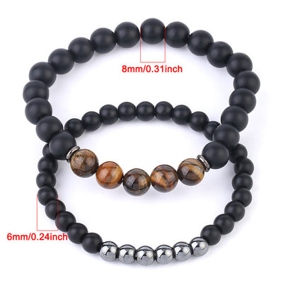 Matte Onyx Bracelet 2pcs 8''