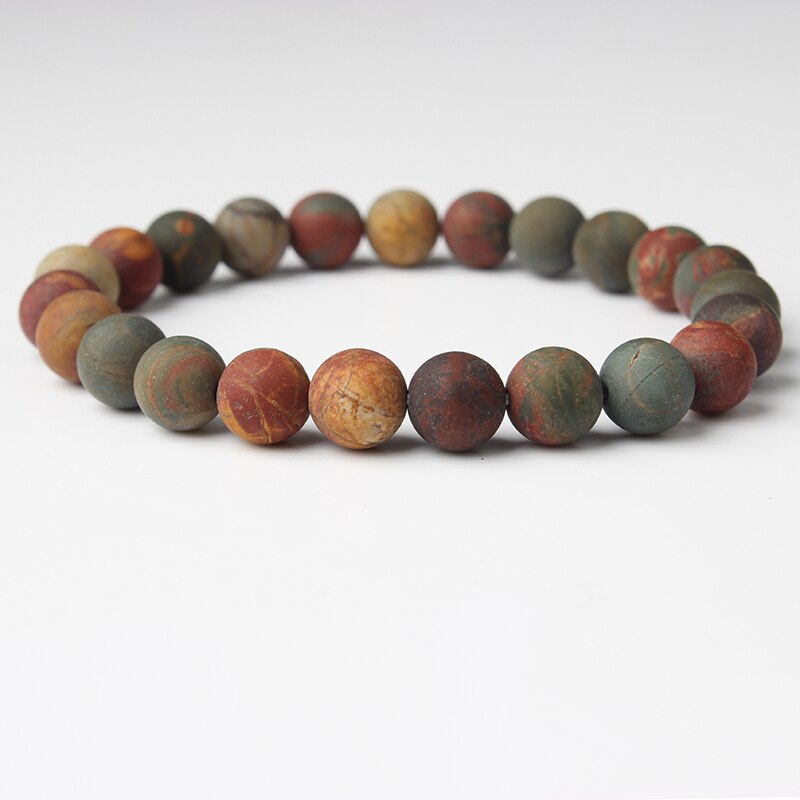 Mat stenarmbånd 8 mm 8''