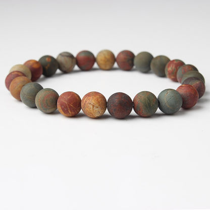 Matte Stone Bracelet 8mm 8''