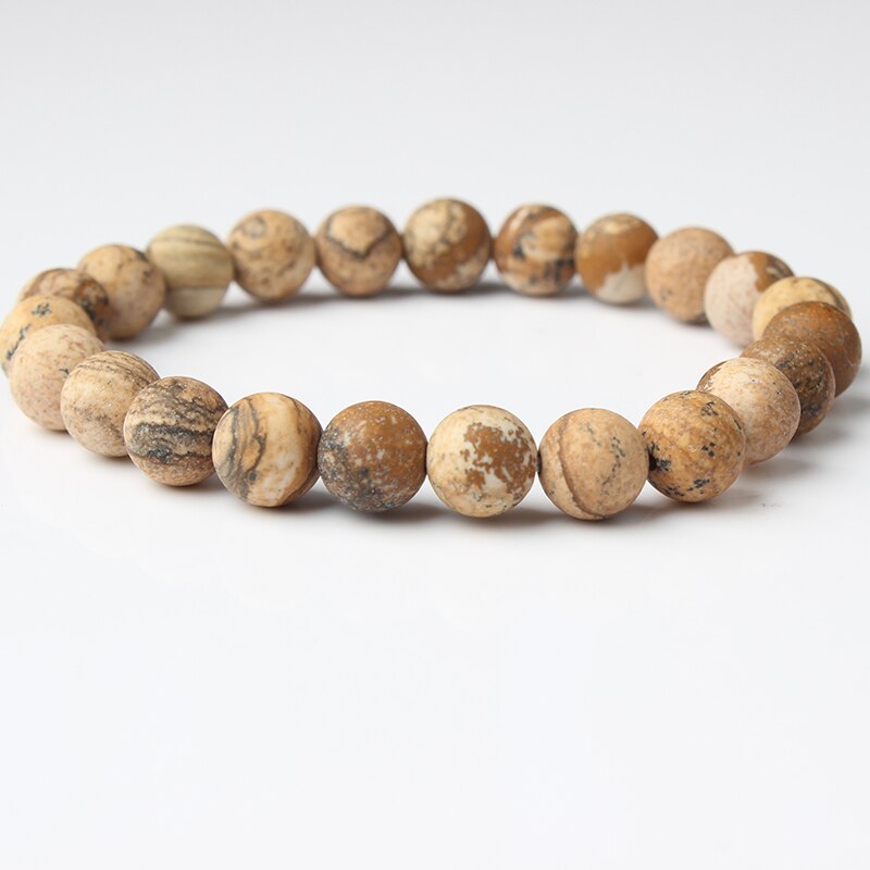 Mat stenarmbånd 8 mm 8''