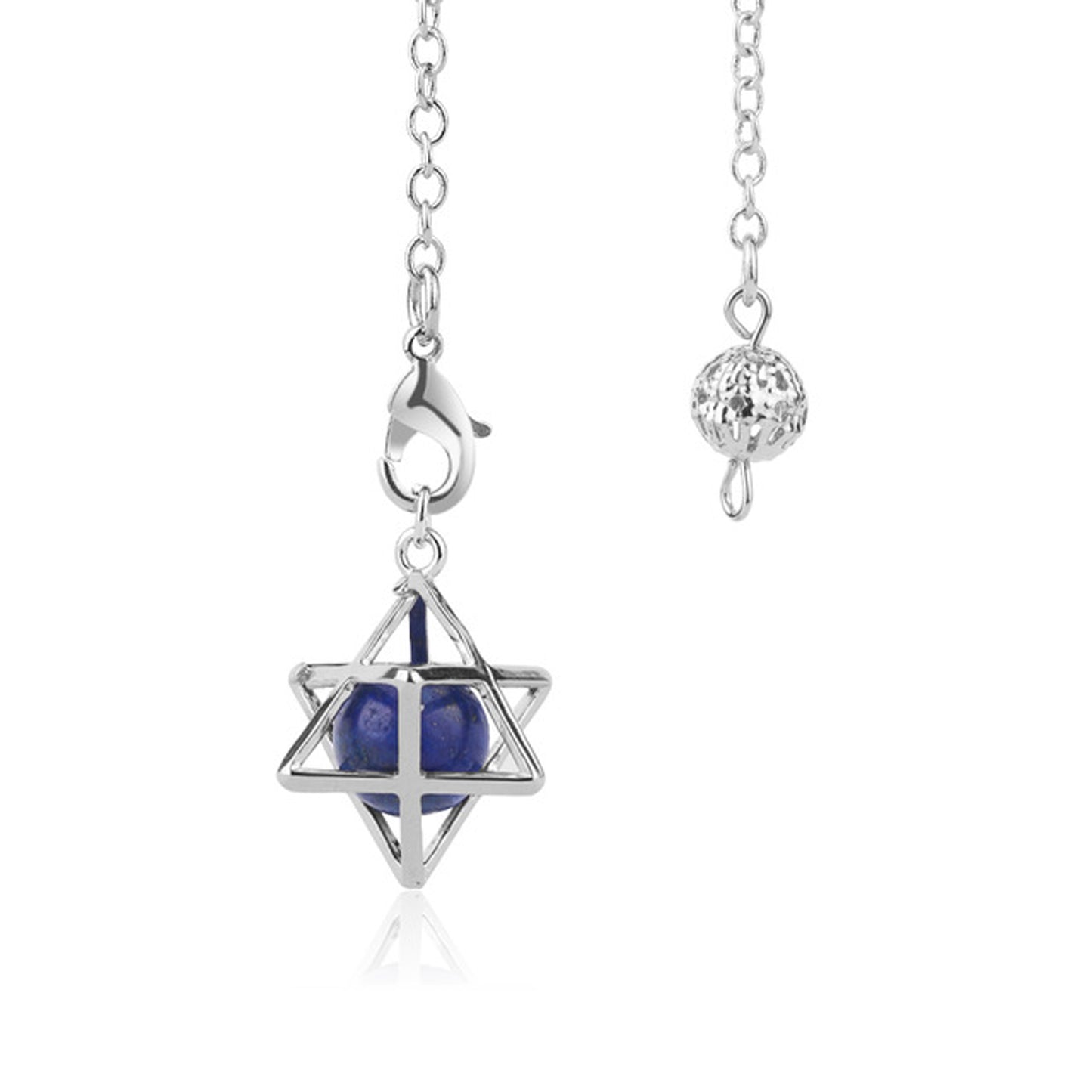 Merkaba pendul, naturlig ædelsten, pendulkæder, Reiki kvarts vedhængskæder 7''