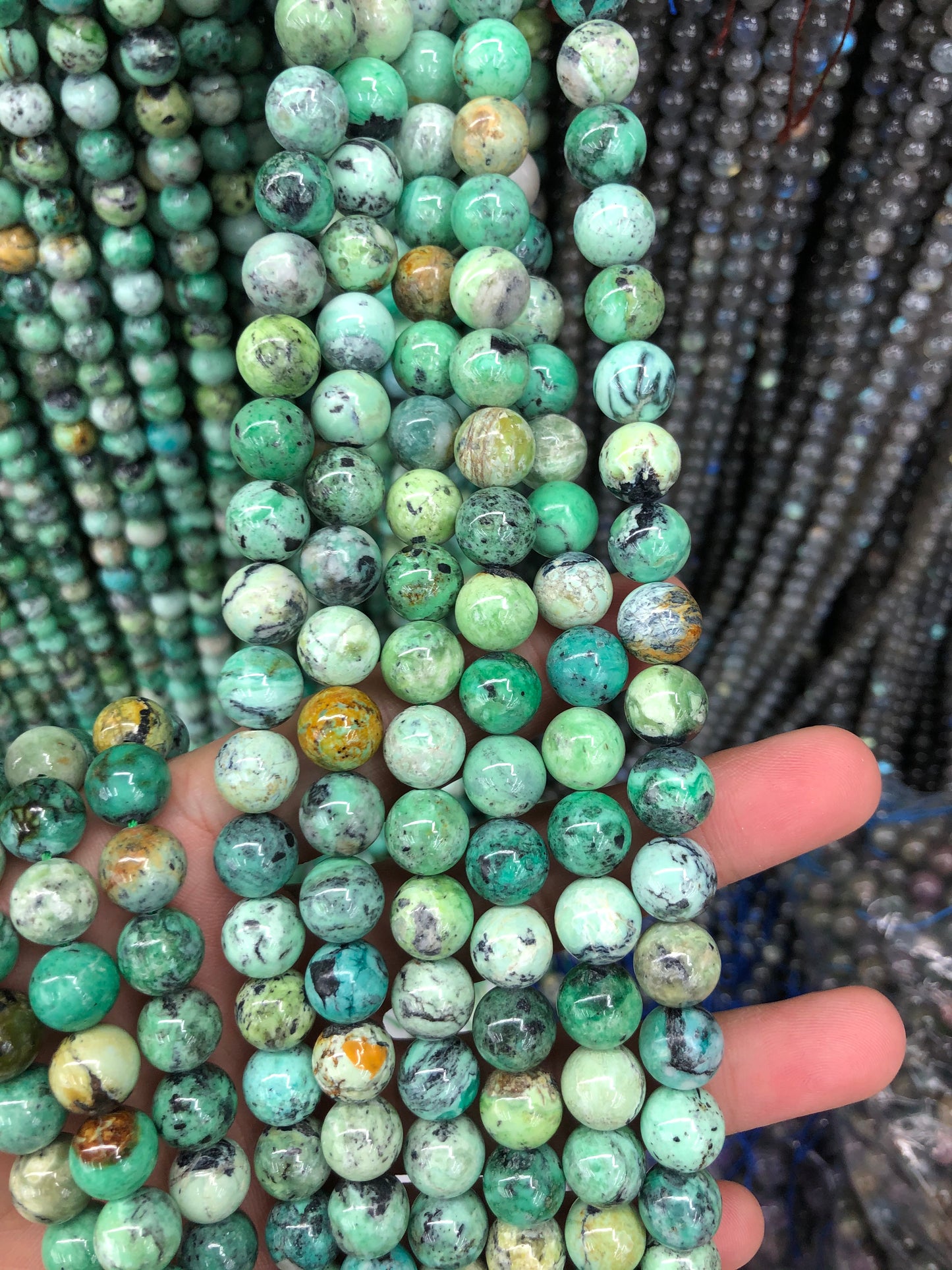 Variscite Beads Naturlige ædelstensperler 6mm 8mm 10mm 15''