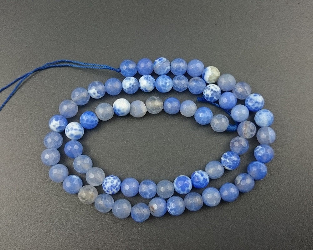 Blue Fire Agate Faceted Beads 6mm 8mm 10mm 12mm 15''