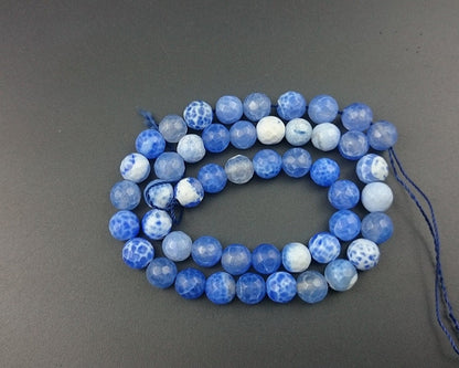 Blue Fire Agate Faceted Beads 6mm 8mm 10mm 12mm 15''