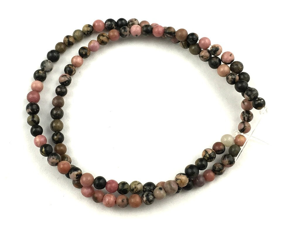 Black Rhodonite Beads 4mm 6mm 8mm 10mm 12mm 15''