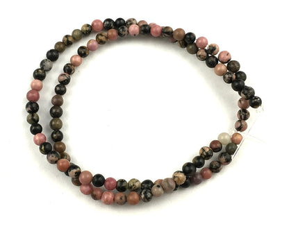 Black Rhodonite Beads 4mm 6mm 8mm 10mm 12mm 15''