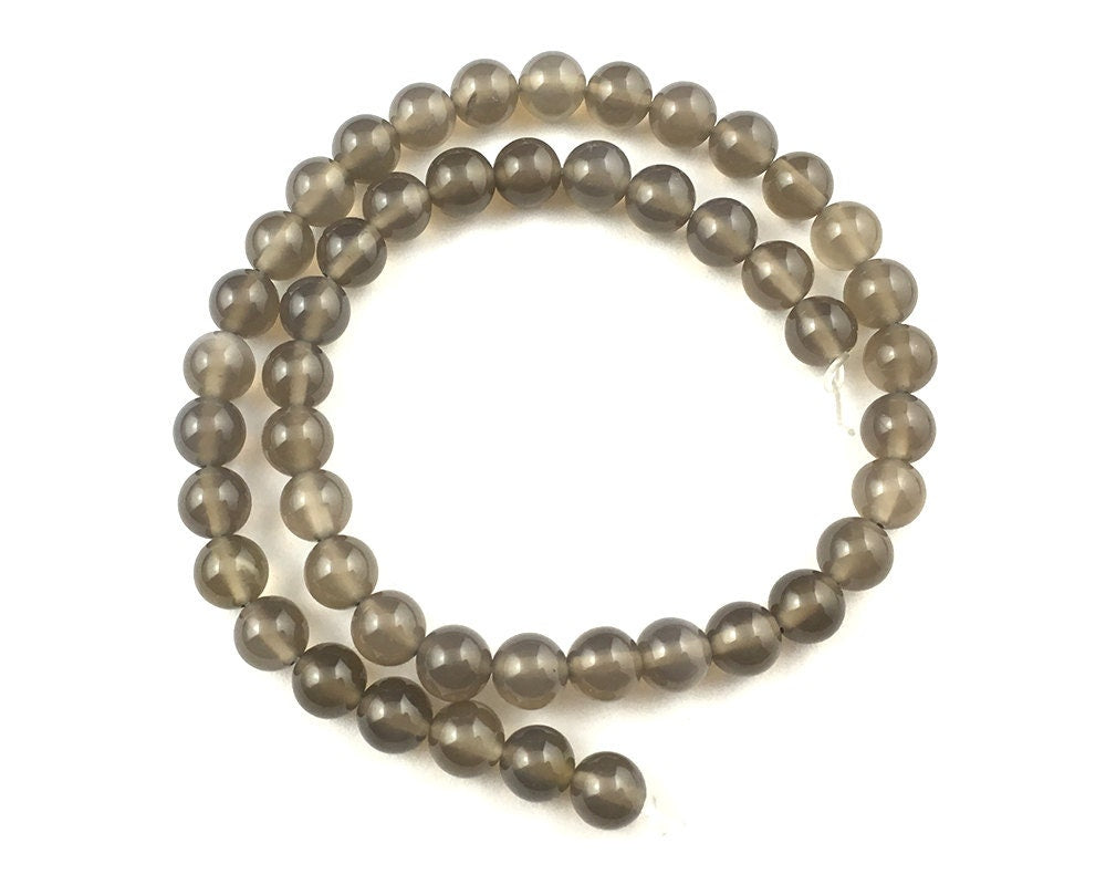 Gray Agate Beads 4mm 6mm 8mm 10mm 12mm 15''