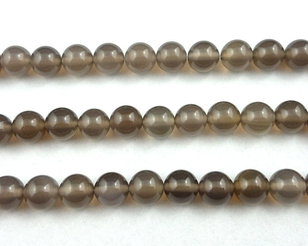 Gray Agate Beads 4mm 6mm 8mm 10mm 12mm 15''