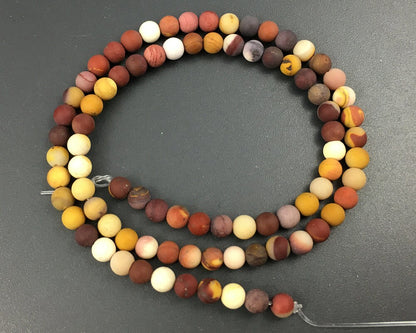 Perles de jaspe Mookaite mat 4 mm 6 mm 8 mm 10 mm 12 mm 15''