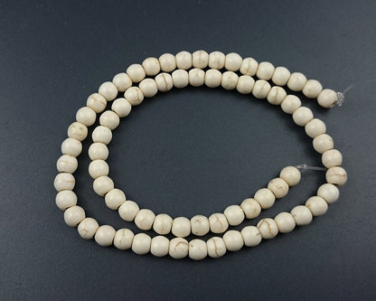 Howlite turquoise blanc ivoire 4 mm 6 mm 8 mm 10 mm 12 mm