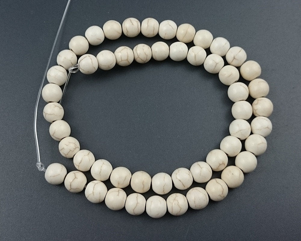 Ivory White Howlite Turquoise 4mm 6mm 8mm 10mm 12mm
