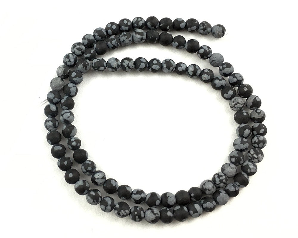 Snowflake Obsidian Matte Beads 4mm 6mm 8mm 10mm 12mm 15''