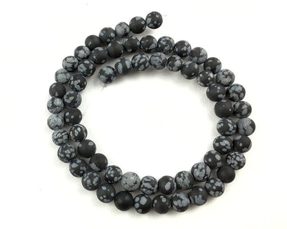 Snowflake Obsidian Matte Beads 4mm 6mm 8mm 10mm 12mm 15''