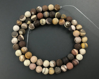 Brown Zebra Jasper Matte Beads 4mm 6mm 8mm 10mm 12mm 15''