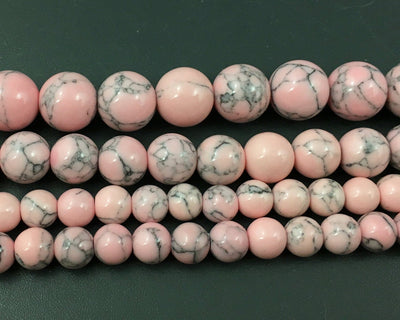 Peach Red Howlite Turquoise  4mm 6mm 8mm 10mm 12mm 15''