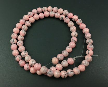 Peach Red Howlite Turquoise  4mm 6mm 8mm 10mm 12mm 15''