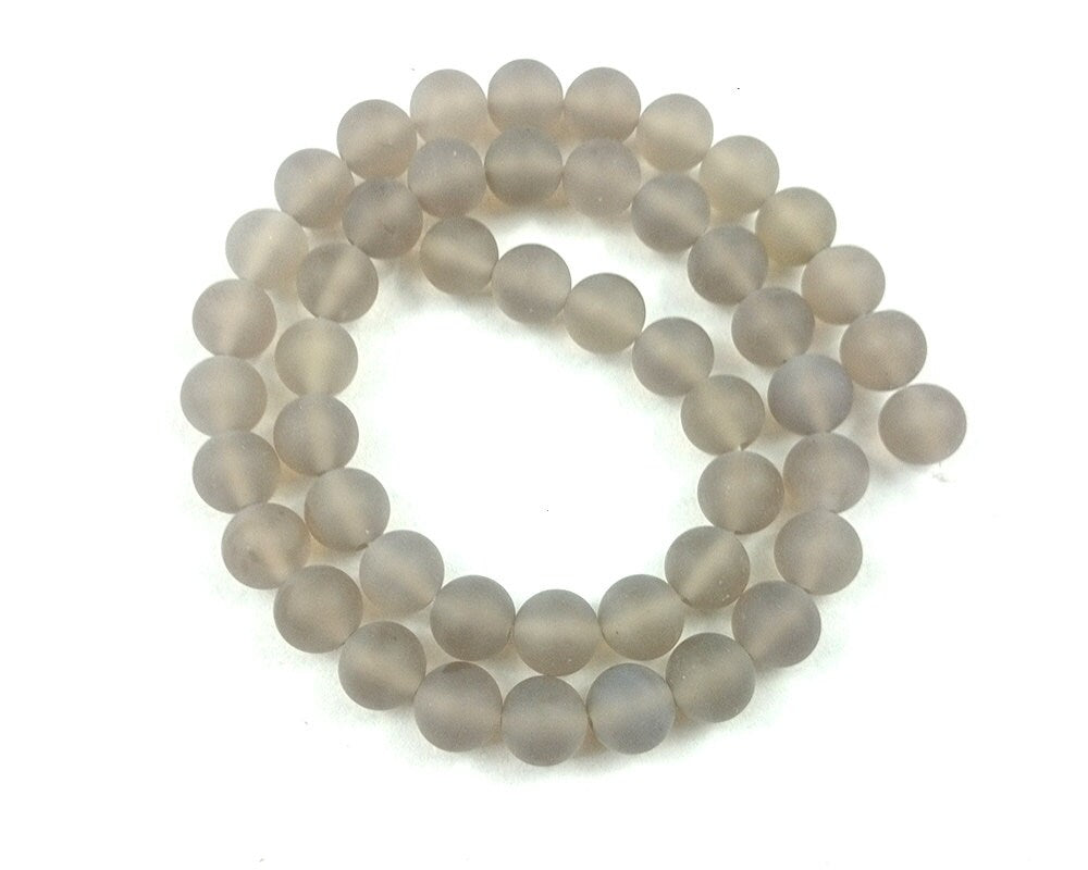Gray Agate Matte Beads  4mm 6mm 8mm 10mm 12mm 15''