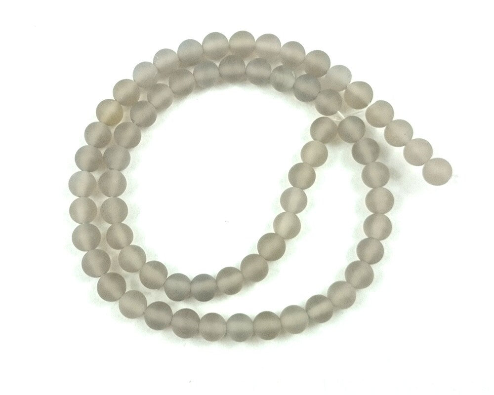 Gray Agate Matte Beads  4mm 6mm 8mm 10mm 12mm 15''