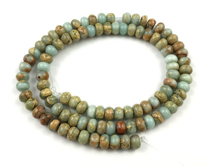 Impression Jasper Rondelle Beads 2x4mm 4x6mm 5x8mm 15''