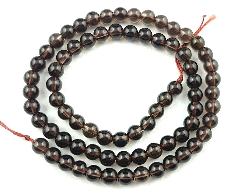 Natural Smoky Quartz Stone Beads  4mm 6mm 8mm 10mm 15''