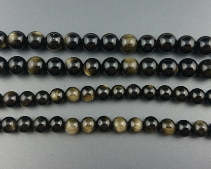 Gold Obsidian Beads 6mm 8mm 10mm 12mm 15''