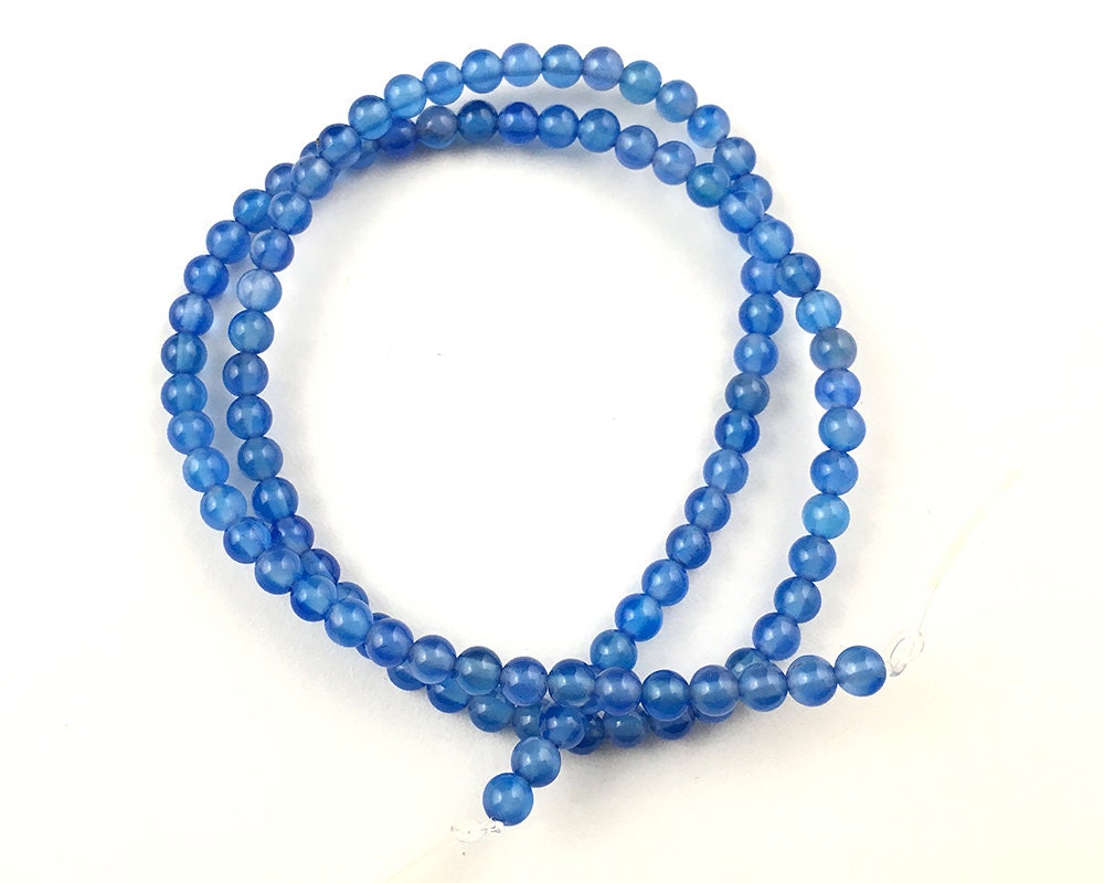 Blue Agate Beads  4mm 6mm 8mm 10mm 12mm 15''